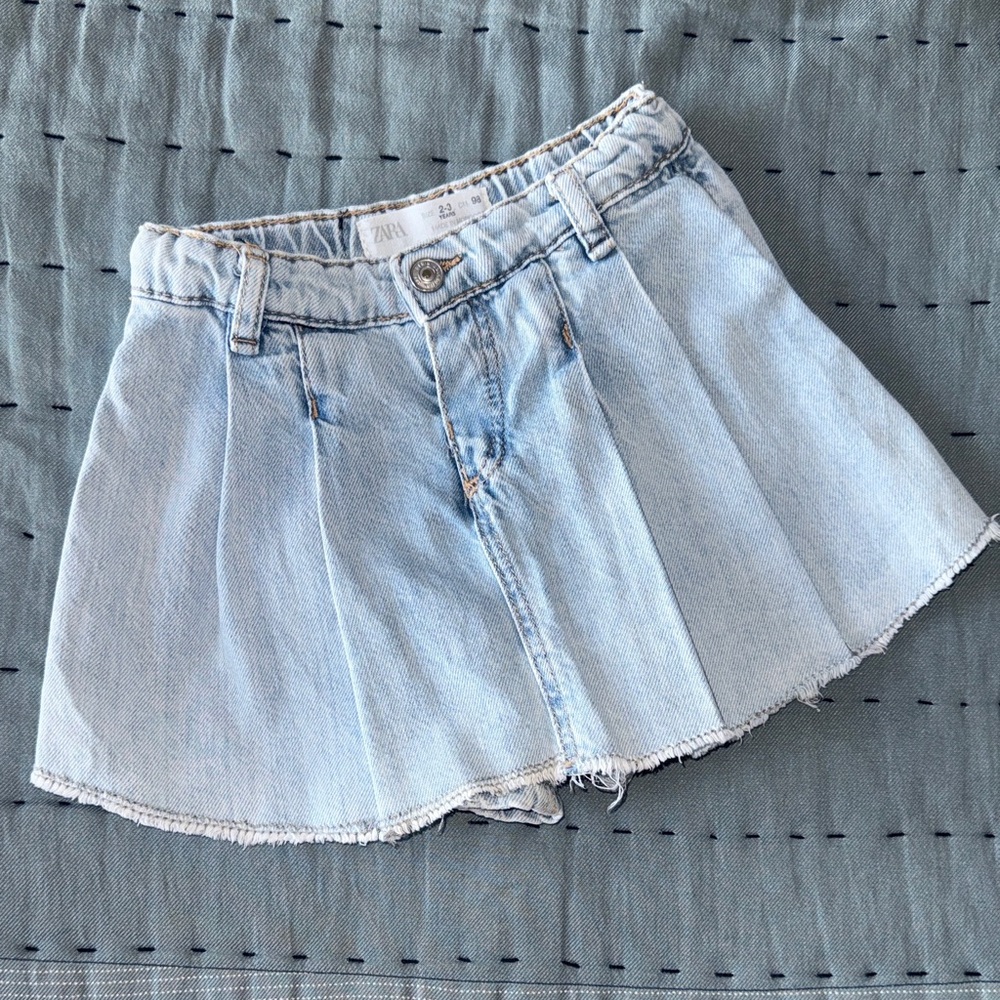 Zara Kids Light Blue Jeans Mini Skirt